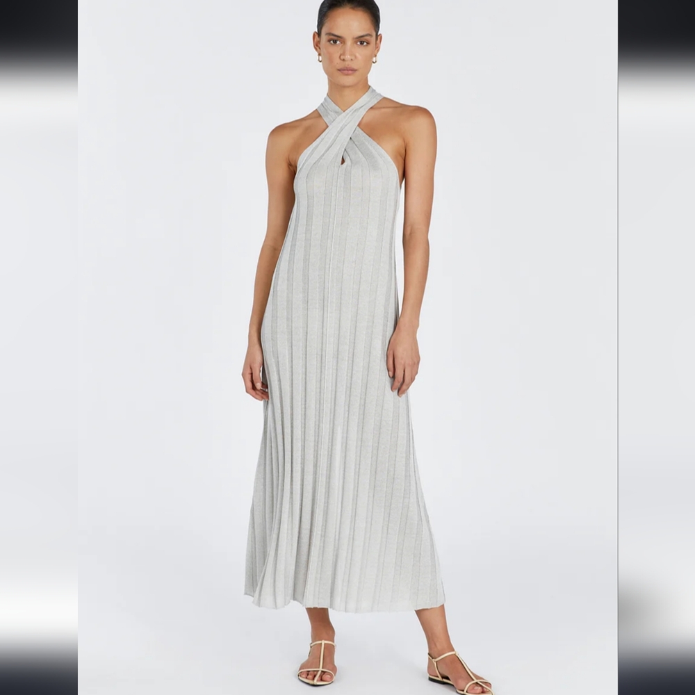 DISSH EVERLY SILVER TWIST KNIT DRESS